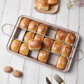 Brownie Pan with Dividers, Non Stick Brownie Baking Pan, 18 Pre-slice Carbon Steel Bakeware Tray with Grips for Oven Baking Bread, Square Mold Tray for Baking Cake Biscuit Muffin, 12X8X2''. 