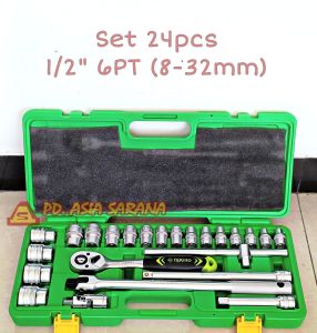 Kunci Socket 1/2" x 8-32mm Set 24pcs TEKIRO SC-SE0613 Mata Sok Inch 6PT