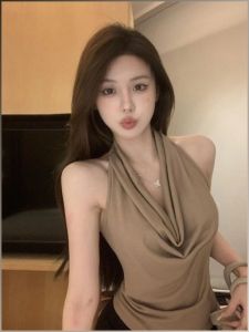 เชือกผูกคอ เซ้นส์แฟชั่น ความปรารถนาอันบริสุทธิ์ เสื้อท่อนบน เย็น ไม่มีแขน ปลอบโยน สายเข็มขัด หญิง