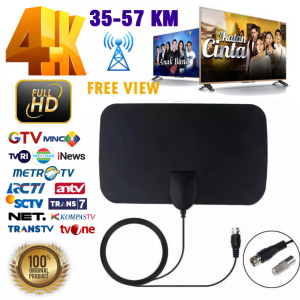 |GRATIS ONGKIR|JN Antena TV Digital 4KSUPER JERNIH Hitam Antena Tipis Penguat sinyal Indoor PREMIUM