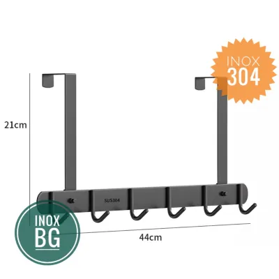 [INOX 304] Móc treo quần áo sau cánh cửa ko cần khoan chất liệu Inox 304