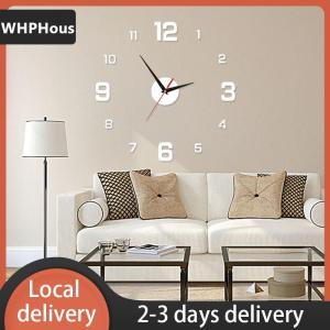 [COD] WHPHous Ship within 24 hours DIY Wall Clock For Home Office Frameless Modern 3D Wall Clock Mirror Stickers Hotel Room Design School Decoration