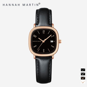 FREE BOX HANNAH MARTIN Jam Tangan Wanita 100% Original Korean Model Terbaru Keren Quartz CEWEK Kulit Anti Air Women Watch COD FREE Ongkir gratis kotak  garansi asli kado woman elegean watches tali kulit premium