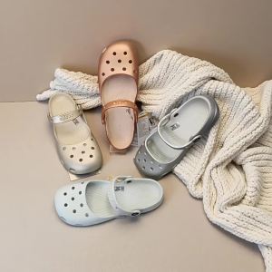 Crocs Kajia Classic Metallic Elegant Ballet Womens Shoes Clogs Sandals Flat Shoes