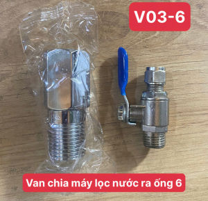 Bộ Van Khóa Chia Nước Cho Máy Lọc Nước RO Visenta Hợp Kim Ren 21 Và Cho Ống Nước Máy Lọc Đường Kính 6mm Và 10mm