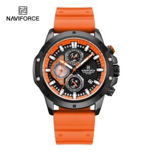 Naviforce นาฬิกาข้อมือผู้ชาย สปอร์ตแฟชั่น NF8036 หน้าปัดกลม สายซิลิโคน กันน้ำ ระบบอนาล็อก