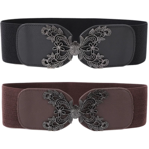Elastic Waist Belt Elegant Waistband Wide Waist Sash with Unique Flower Accent for Both Formal and Casual Daily