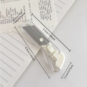 6 PCS Transparent Art Knife Utility Knife Minimalist Office Paper Cutting Knife Mini Portable Unboxing Knife for Storage Desktop Stationery