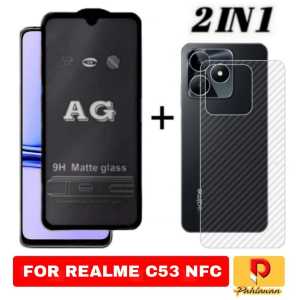 PROMO PAKET 2 INC 1 TEMPERED GLASS MATTE ANTI MINYAK FOR REALME 11 4G 2023 / REALME C51 NFC / REALME C53 NFC / XIAOMI POCO M5 9H MATTE GLASS