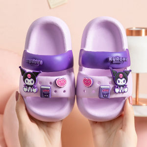 Sanrio Childrens Slippers Girls Kuromi Cartoon Anti-Slip Indoor Baby Summer Middle Small Children Boys Sandals S