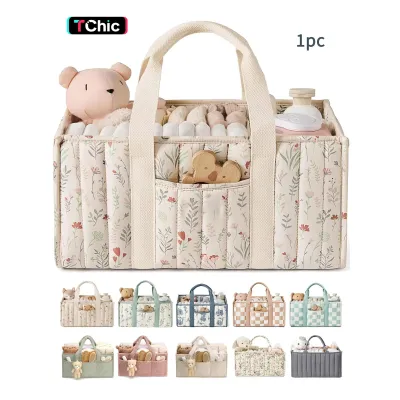 Baby Diaper Caddy - Large Organizer Tote Bag Diaper Bags for Newborn essentials Boy or Girl - Baby Shower Basket - Nursery Must Haves - Registry Favorites - Newborn Caddie Car Travel Face Masks
