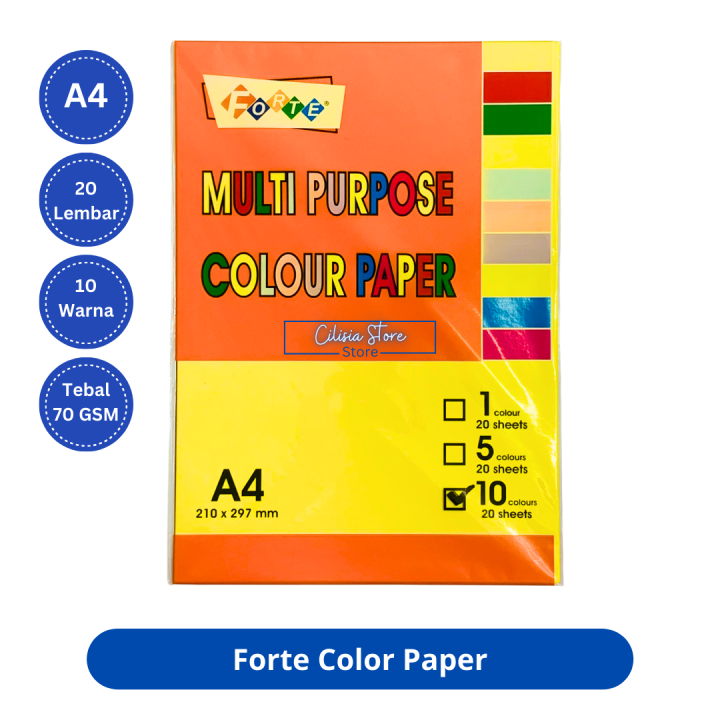 Color Paper A4 Forte Multi Purpose 21 x 29.7 cm Art Paper | Lazada ...