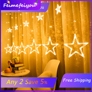 lampu Raya decoration 2024 Ramadan decorations curtain led light strip fairy lights lampu kelip kelip klip kelap warna warni lampu hiasan ruang tamu waterproof IP44 outdoor for Ramadan Christmas decoration light 8 modes 220V EU plug