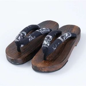 Summer casual Wooden Japanese Geta Male Classic Flip-Flops(add 2-3size)