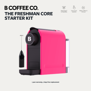 B Coffee Co. Freshman Starter Kit Pink with Milk Frother + Free Capsule Pack