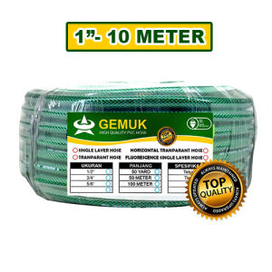AMINI Selang Air 5 Meter dan 10 Meter 1/2 5/8 3/4 1 Inch Selang Hijau Selang Benang Anti Lumut Selang Cuci Motor Cuci Mobil Selang Siram Tanaman Selang Kebun