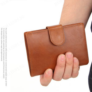 huowa Vintage Mens Leather Wallet with Short Design and Coin Pocket