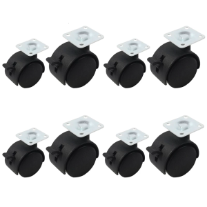 Heavy Duty Low Profile Rubber Caster Set For Smooth Movement Floor Protection In Any Space Easy Repositioning Stability