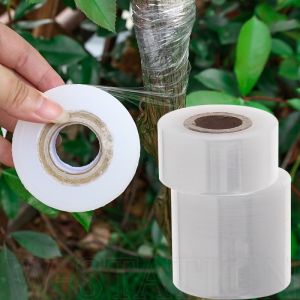 Transparent PE Waterproof Sealing Wrap Film / Multi-Function Fruit Veggie Seedlings Protect Tape / Stretchable Self Adhesive Grafting Tool