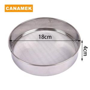 【CANAMEK】 Kitchen Mesh Flour Sifter Round Stainless Steel Flour Sieve Strainer Sifters