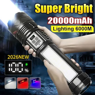 READY STOK S71 SENTER LED SUPER TERANG DUA WARNA TAHAN LAMA 100000 LUMENS SENTER TAHAN AIR 14 LIGHT MODE SENTER ZOOM TYPE C RECHARGEABLE LAMPU SENTER