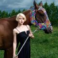 Frienda 4 Pieces Horse Fly Masks for Horses Horse Fly Mask with Ears Face Covering Elasticity Smooth and Comfortable Horse Mask with UV Protection(Large, Geometric). 