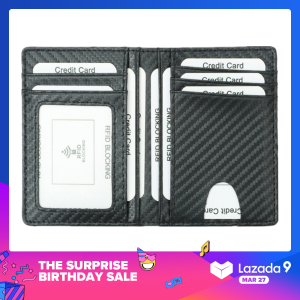 Black Carbon Fiber Slim Credit Card Holder Thin RFID Wallets Pu Leather Driver License Cover Holder For Men Card Wallet
