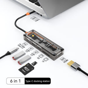 Type-C Hub Converter Docking Station 8 IN 1 Multi-function Converter 100Mbps Ethernet RJ45 USB 3.0 2.0 PD Fast Charging SD & TF Card Reader Hundred Megabit Ethernet Fast Data Transfer