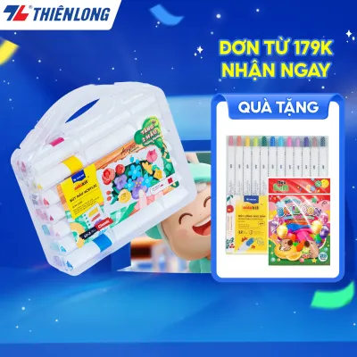 [Tặng 2/4/6 màu] Acrylic Markers/ Bút sơn/ Bút lông 12/24/36 màu ThiênLong Colokit - Màu sắc tươi sáng Không thấm qua mặt giấy