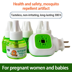Electric Mosquito Repellent Liquid with Heater Odorless Non-toxic Safe for Pregnant Baby Kids