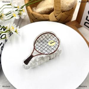 [COD] Abulaia Creative Simulation Tennis Racket Hair Caw Acetic Acid Shark Clip Fashion Casual Hairpin For Girls Headwear Hair Accessories