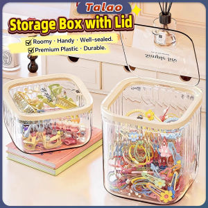 Talao Transparent Desktop Jewelry Storage Box Desktop Storage Mini Trash Can Hair Accessories Storage Box