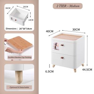 HOMMBAY MIZU Series 2 3 4 5 Tier Bedside Drawer Storage Cabinet Bedside Table Chest Drawers in 4 Sizes