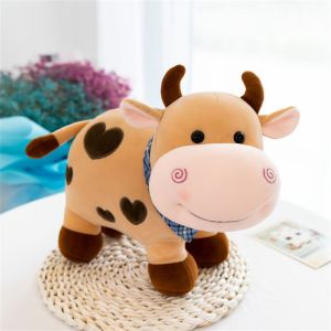 SVSAKZ168 Birthday Gift Cute Cotton Smile Cow For Girls Stuffed Animals Cow Plush Toy Cattle Plush Toy Bull Plush Doll Animal Plush Doll