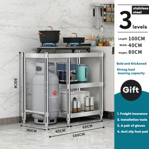 Stainless Steel Kitchen Rack Gas Rack Dapur Masak Kitchen Stove Rack Multipurpose Rack Table cooking Keluli tahan karat