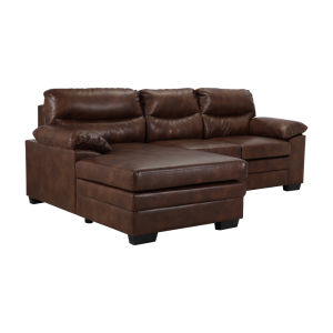 INDEX LIVING MALL โซฟา PVC L-shape รุ่นออสโม่ - สีน้ำตาลเข้ม