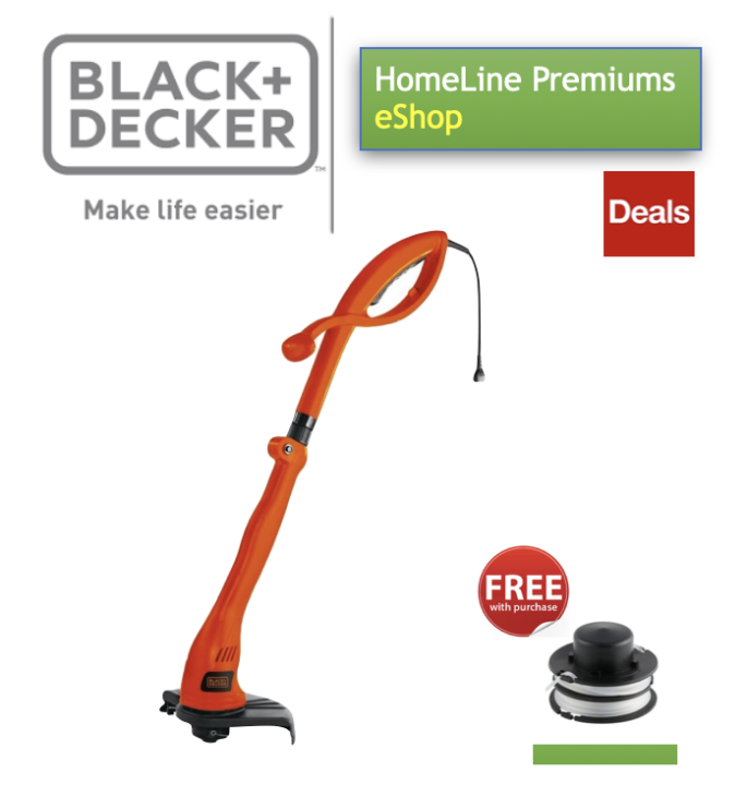 BLACK+DECKER GL300 GRASS STRING TRIMMER, 300W + FREE EXTRA REFILL RS300