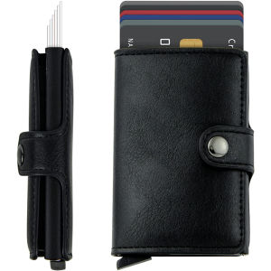 Men Slim Card Wallet Automatical Aluminium Rfid ID Credit Card Holder Bill Pouch Slim Business Smart Wallet