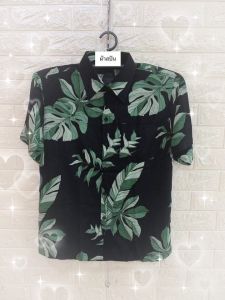 พร้อมส่ง เสื้อลายดอก เสื้อ แฟชั่นผู้ชาย  เสื้อฮาวาย เสื้อสงกรานต์ เสื้อเชิ๊ตลำลอง ผ้าสปันพิมส์ลาย023 เสือผ้าผู้ชาย