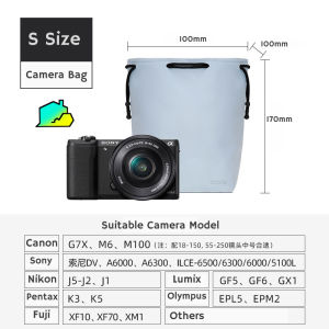 Baona BN-H006 PU Leather  Camera Bag Waterproof Lens Drawstring Pouch Protect Case for DSLR Nikon Canon Sony Camera Lens