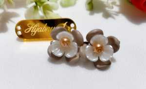 Hijabnur1 - Bros Bunga - Pin Mutiara - Peniti Hijab Handmade