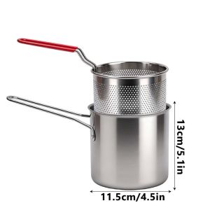YESPERY Deep Frying Pot Kitchen Fryer With Strainer Stainless Steel Tempura Fryer Pan Fry Pot Fried Chicken Cooking Tools