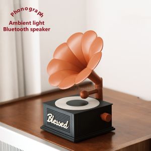Vintage Vinyl Turntable Sound Phonograph Wireless Bluetooth Speaker Bedroom Living Room Ornaments White Noise Sleep Speakers