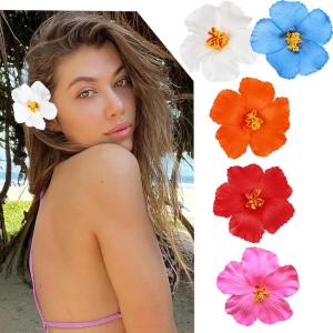 Bohemian Hair Clips Hibiscus Flower Hair Clip Artificial Flowers Women Barrettes Hawaii Summer Party Decoration