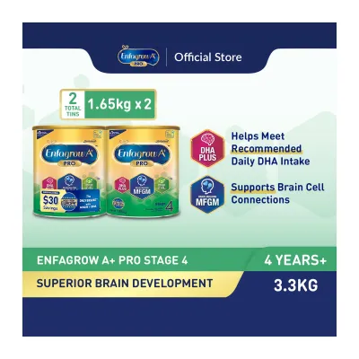 Enfagrow Pro A+ Stage 4 Milk Powder Formula For Children DHA+ (4-6Y) 1.65KG Twin Pack