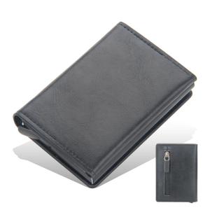 2026 Magnet Anti Rfid Blocking ID Credit Card Holder Case for Men Leather ID Bank Wallets with Magnetic Buckle Closer Cardholder