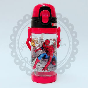 Comel Kids Spiderman Superhero Water Bottle with Straw 450ML
