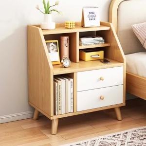 Sacesr Simple Modern Style Nightstands Wooden Small Storage CabinetsSolid PVC Leg Cabinet Indoor Practical Bedroom Furniture 3H4K8