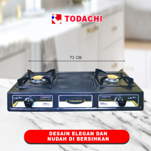 Todachi Kompor Gas 2 Tungku Hitam T 2000 PTP Black L/M  Gas ELPIJI(LPG)/Alam(LNG)