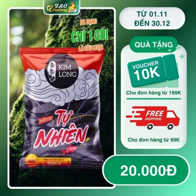 Mồi câu Kim Long Tổng Hợp 250g câu cá chép trắm trôi rô phi dịch vụ tự nhiên